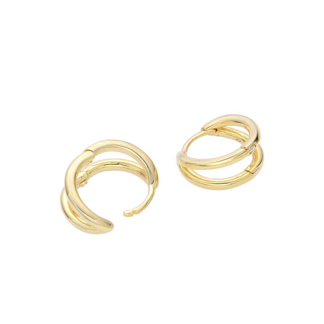 Gold plated sterling silver hoop earrings