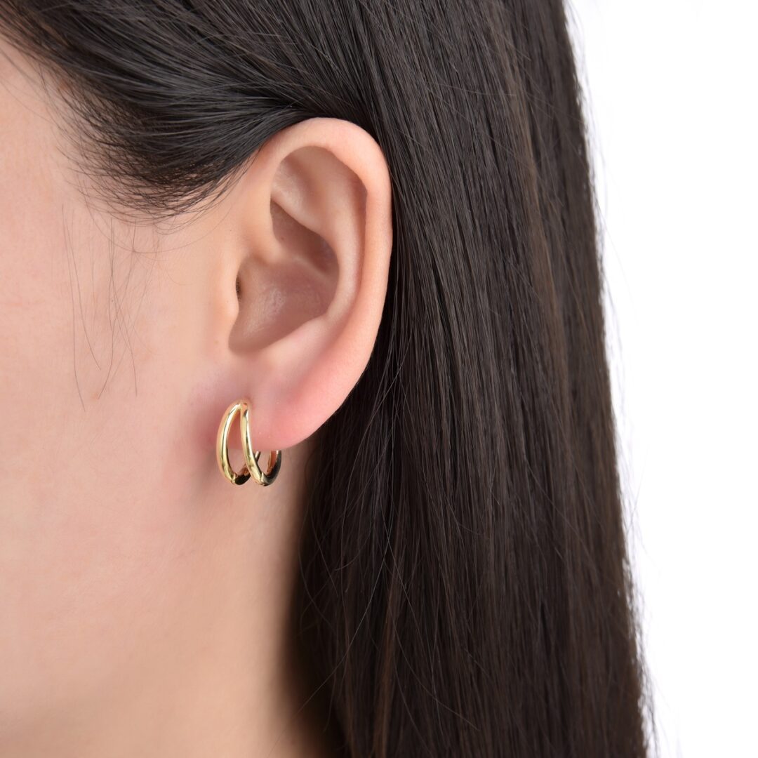 Gold plated sterling silver hoop earrings