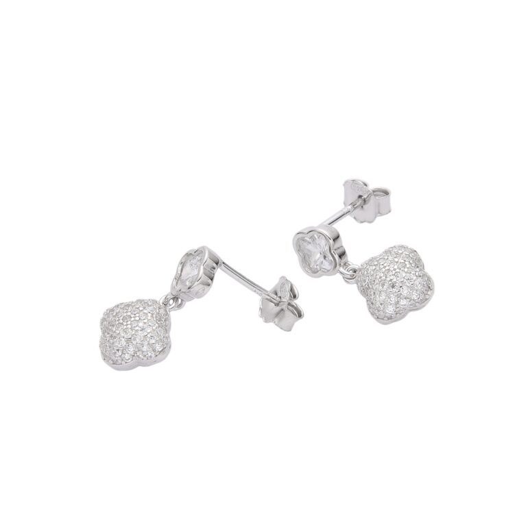 Sterling silver stud earrings with cubic zirconia
