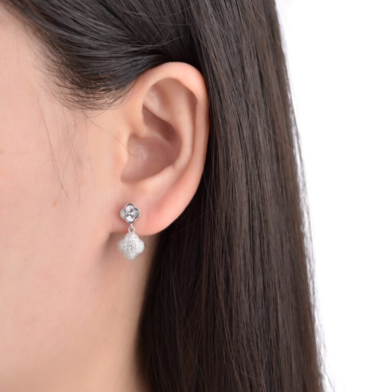 Sterling silver stud earrings with cubic zirconia