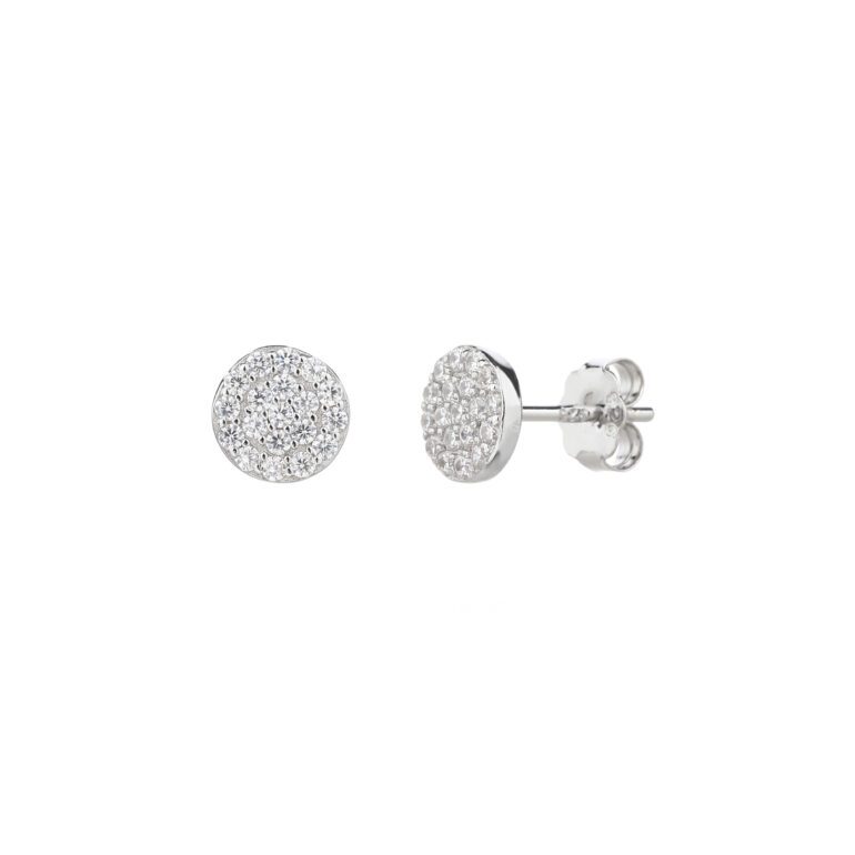 Sterling silver stud earrings with cubic zirconia