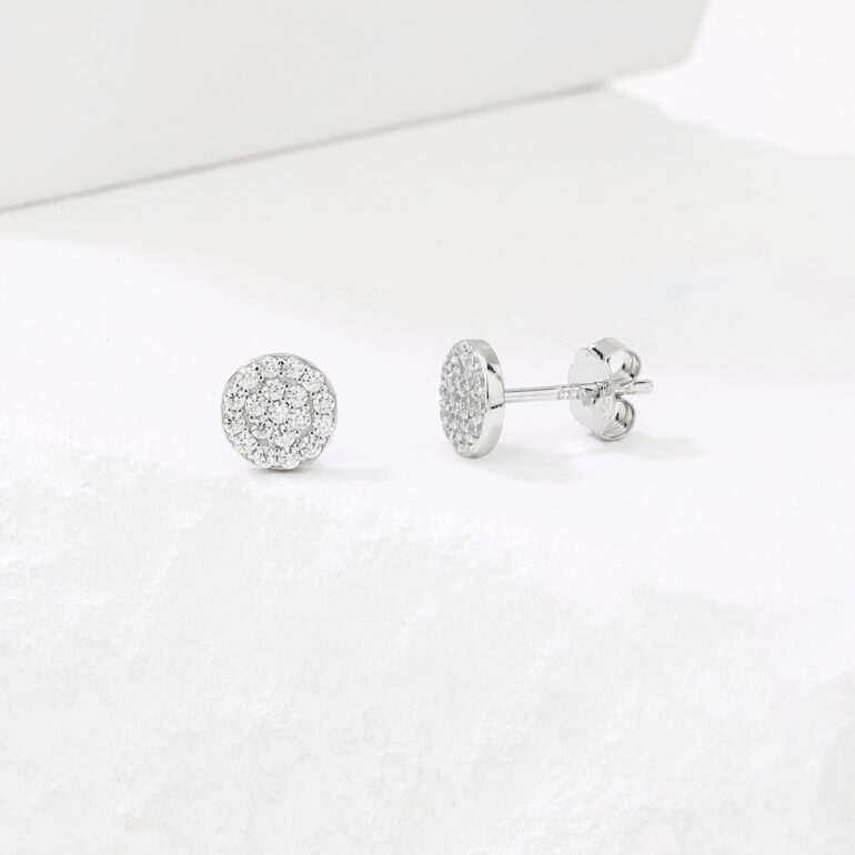 Sterling silver stud earrings with cubic zirconia