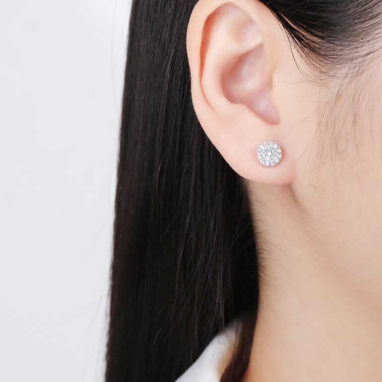 Sterling silver stud earrings with cubic zirconia