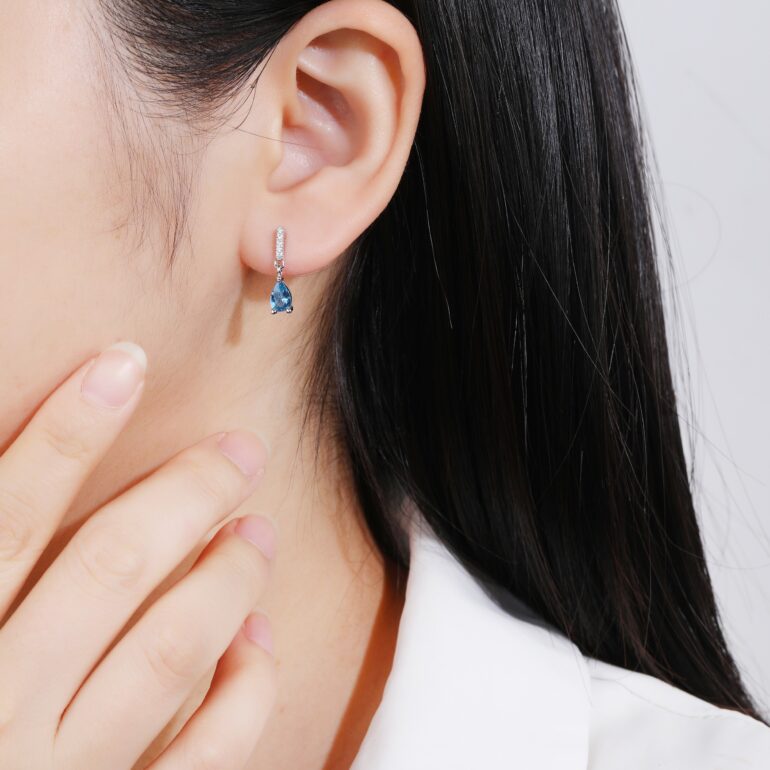 Sterling silver earrings with cubic zirconia