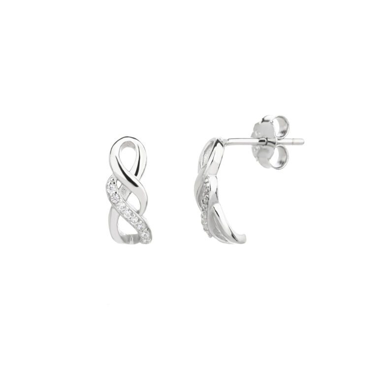 Sterling silver stud earrings with cubic zirconia