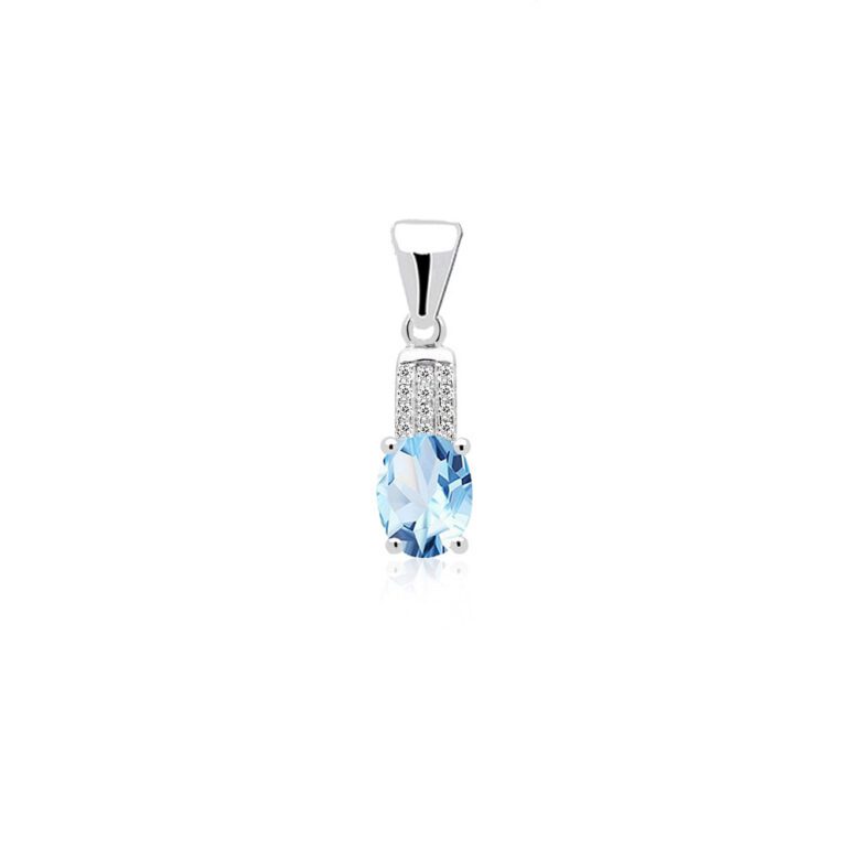 Sterling silver pendant with topaz and cubic zirconia