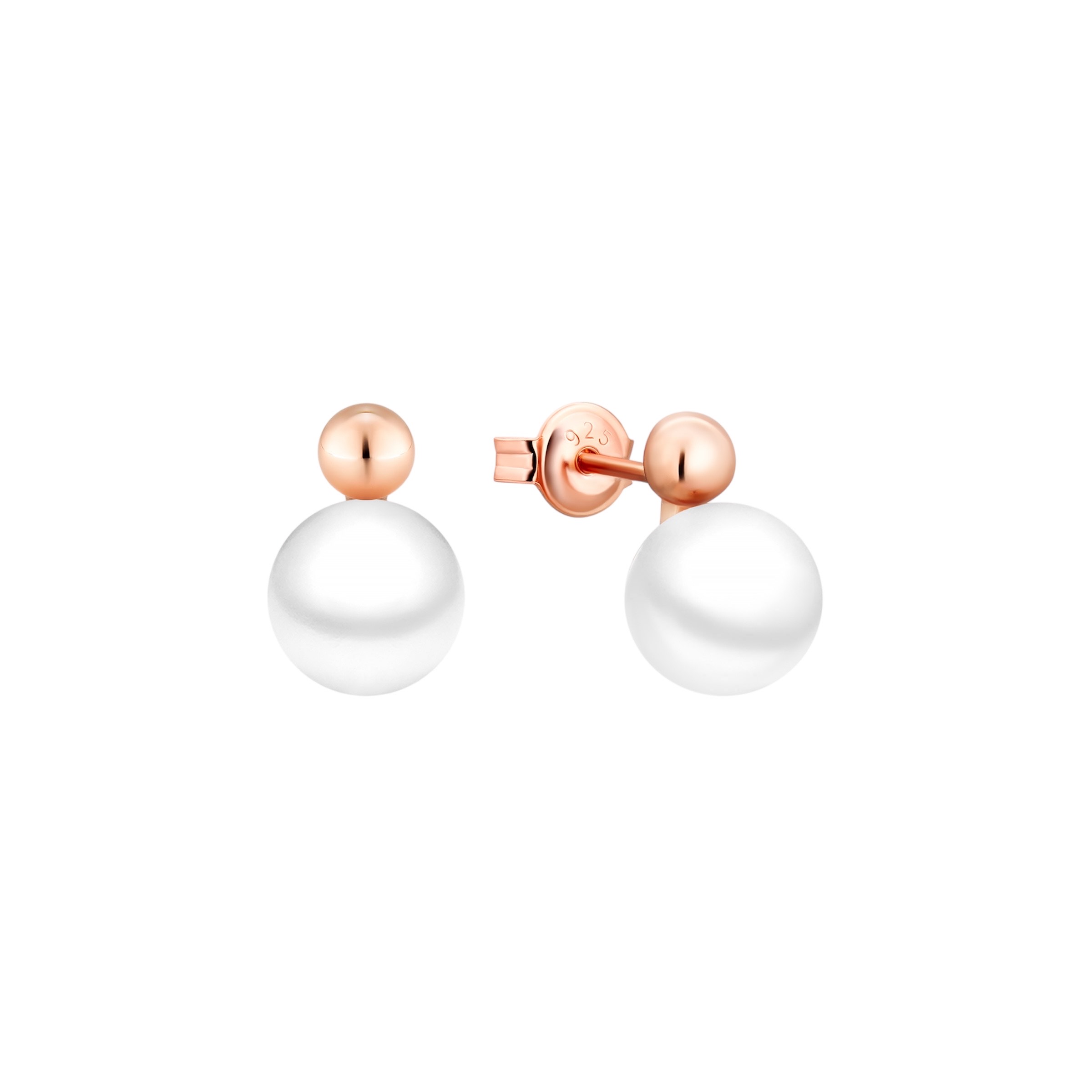 Gold plated sterling silver stud earrings with pearls