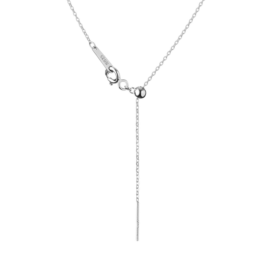 Sterling silver necklace with pearl and cubic zirconia
