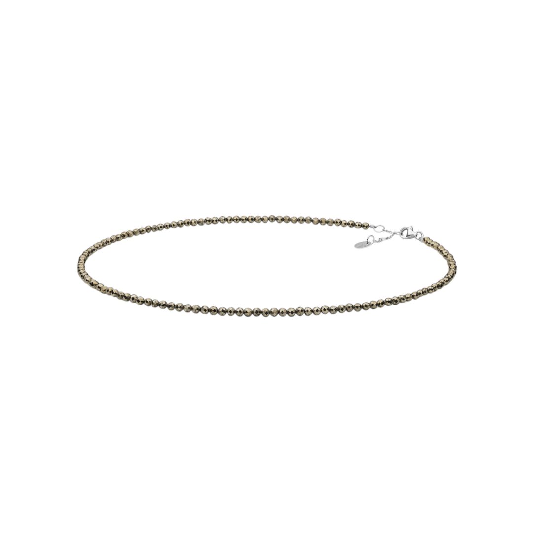 Sterling silver necklace with pyrite