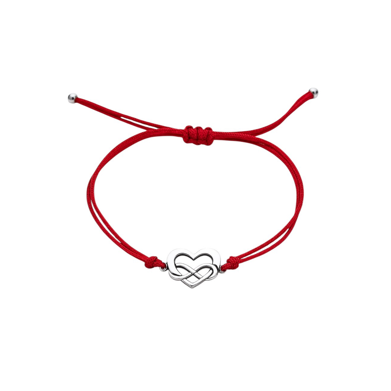 Raudono siūlo apyrankė - begalybė širdelėje