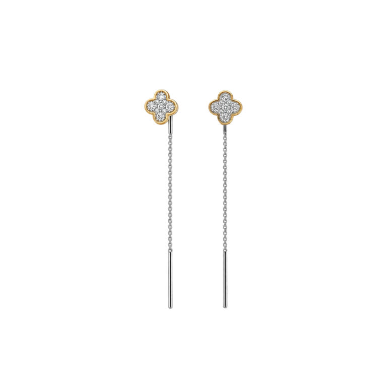 Auksu Dengti Sidabriniai Auskarai Su Cirkoniais