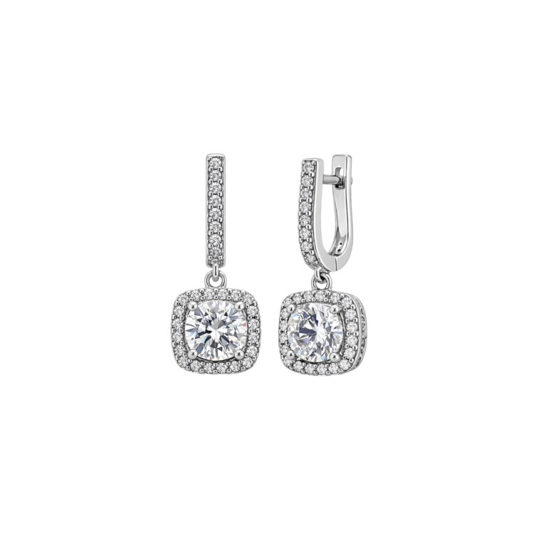 Sterling Silver Earrings With Cubic Zirconia