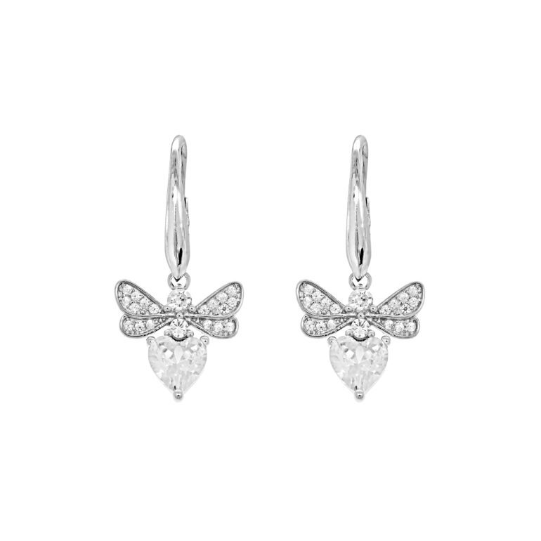 Sterling silver earrings with cubic zirconia
