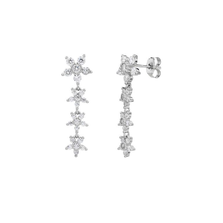 Sterling silver stud earrings with cubic zirconia