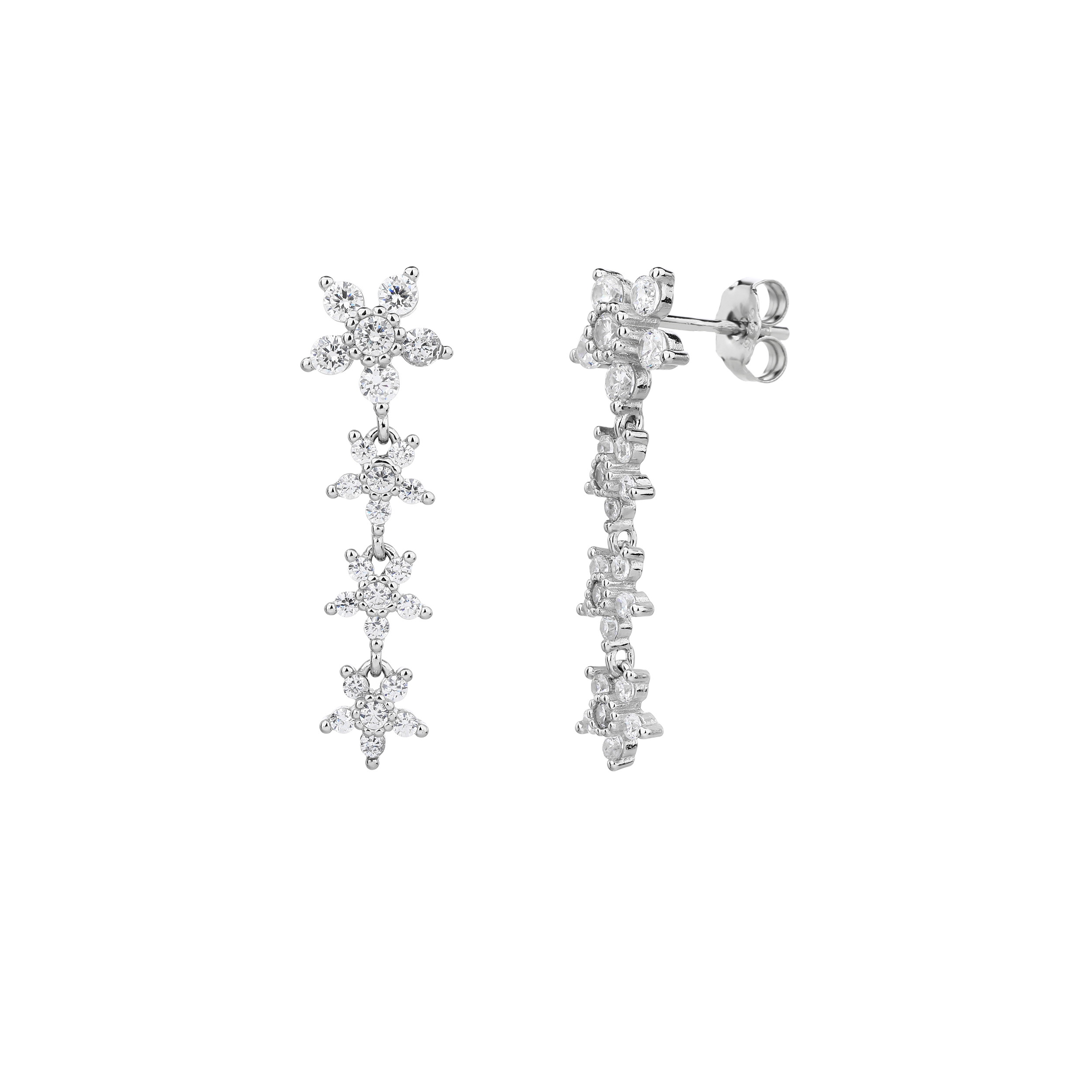 Sterling silver stud earrings with cubic zirconia