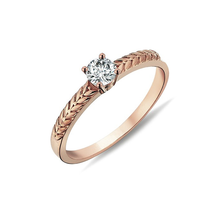 Rose Gold Ring With Cubic Zirconia