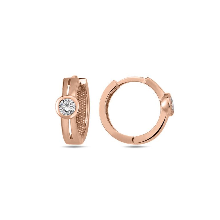 Nedidelės auksinės rinkutės su cirkonio akute