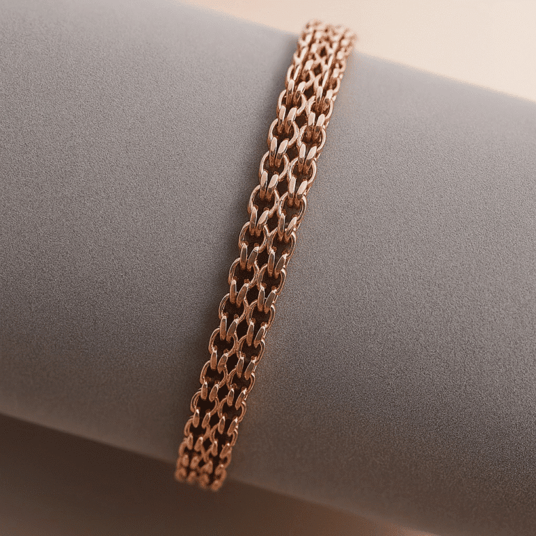 A luxurious rose gold bracelet