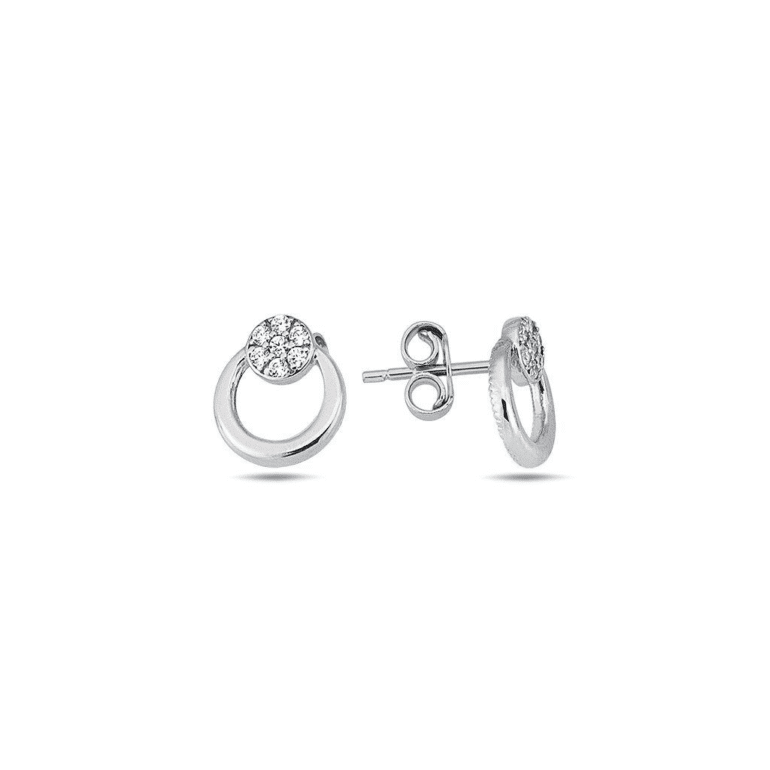 White gold earrings with cubic zirconia