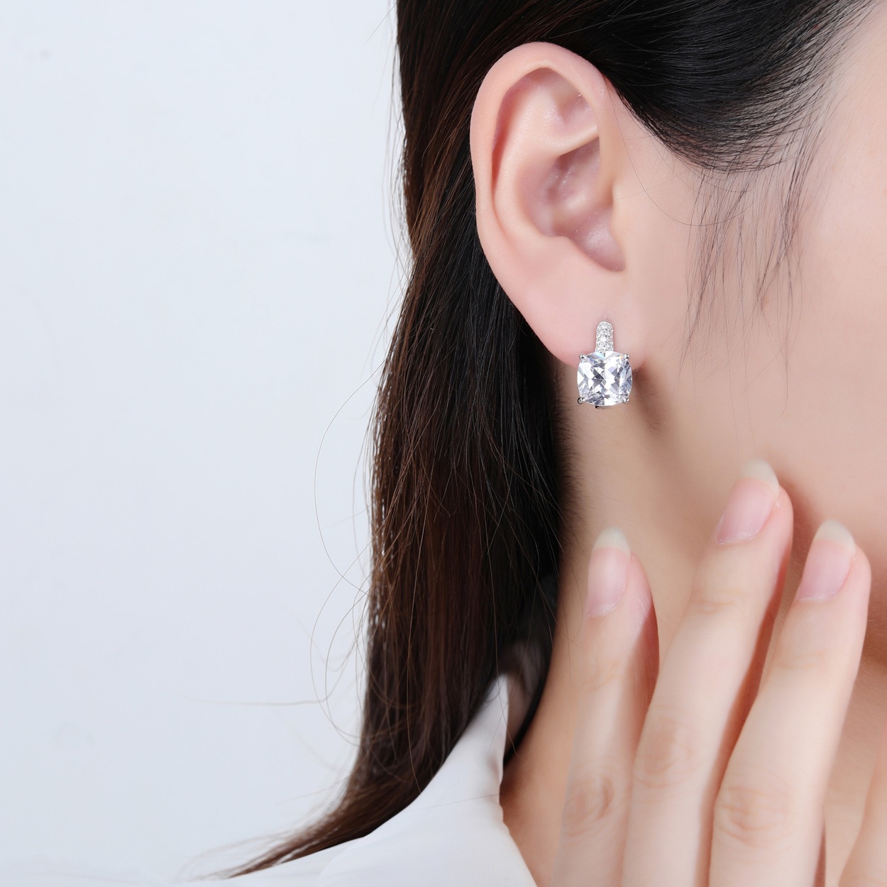 Sterling silver earrings with cubic zirconia