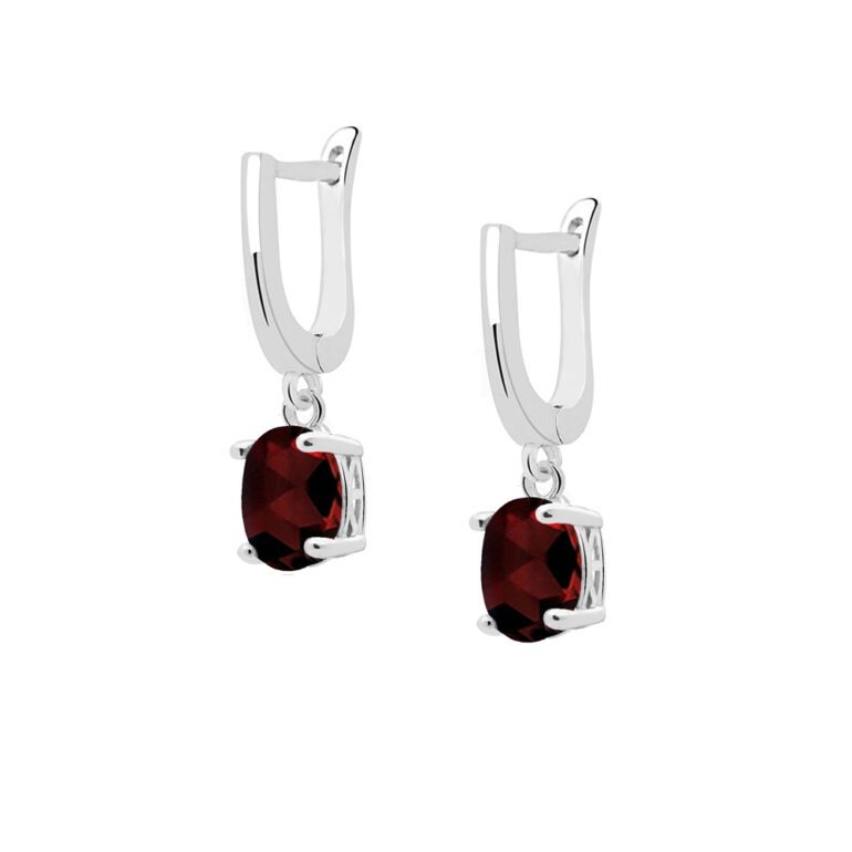 Sterling silver earrings with garnet