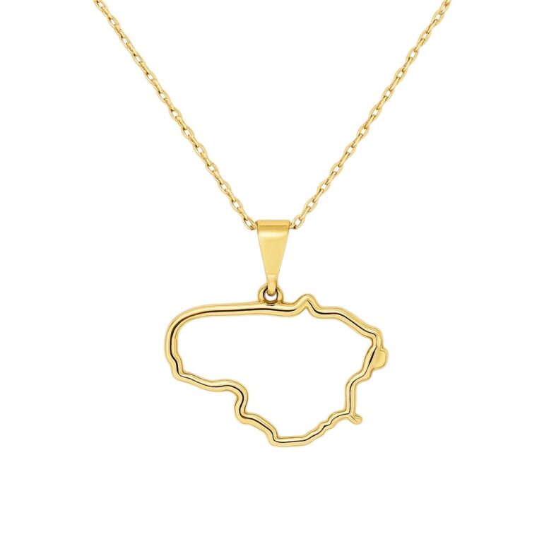 Yellow gold chain with Lithuania pendant