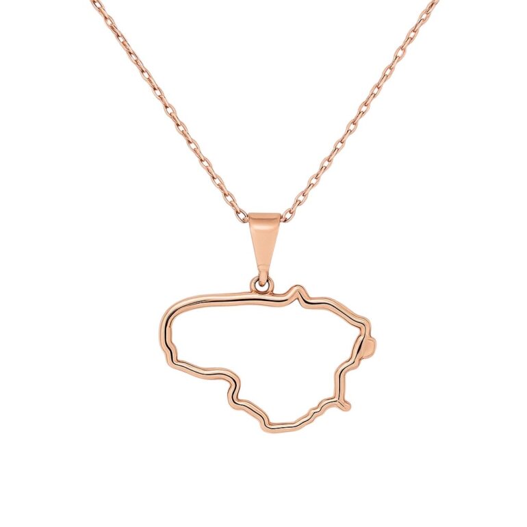 Rose gold chain with Lithuania pendant