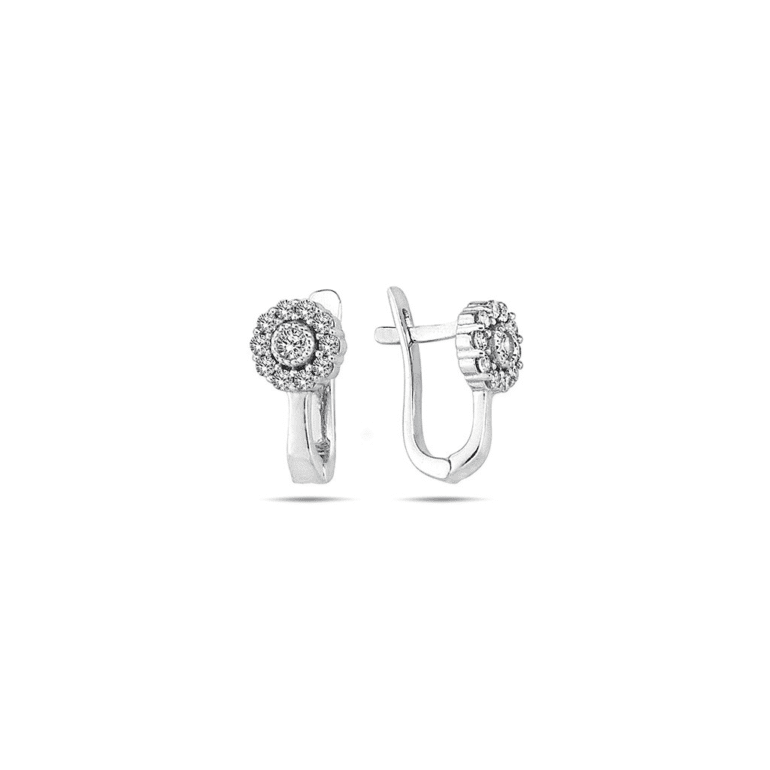 White gold earrings with cubic zirconia