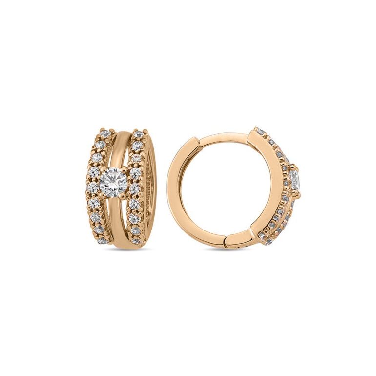 Auksiniai auskarai su cirkoniais