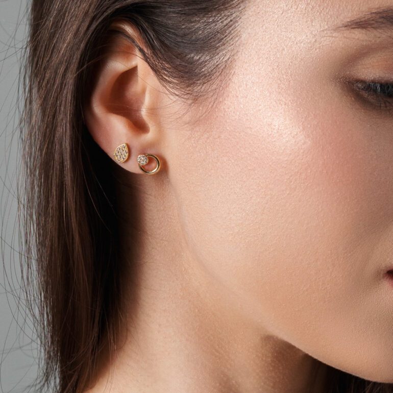 White Gold Earrings With Cubic Zirconia