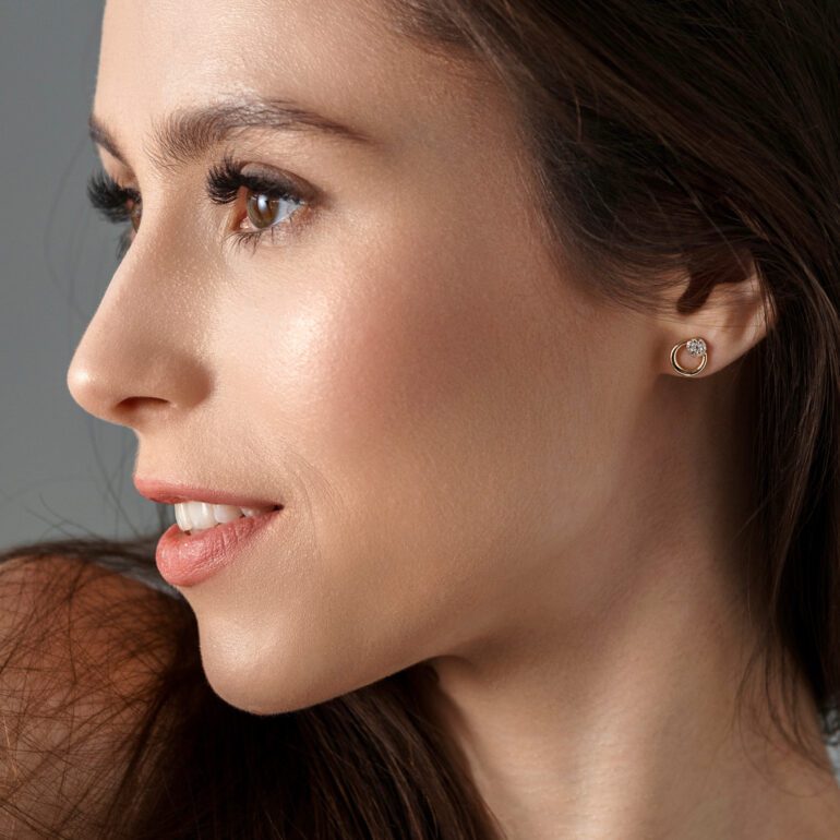 White Gold Earrings With Cubic Zirconia