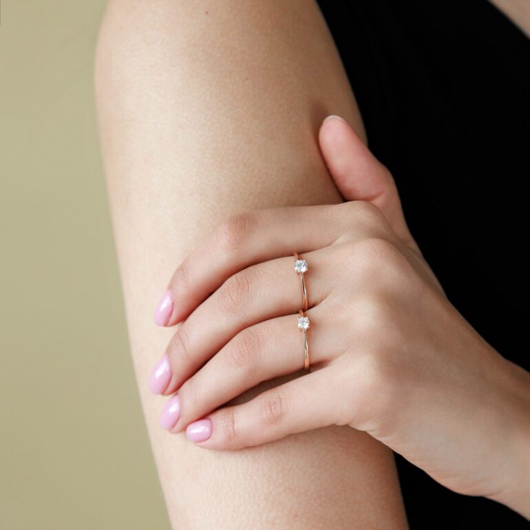 Rose Gold Ring With Cubic Zirconia