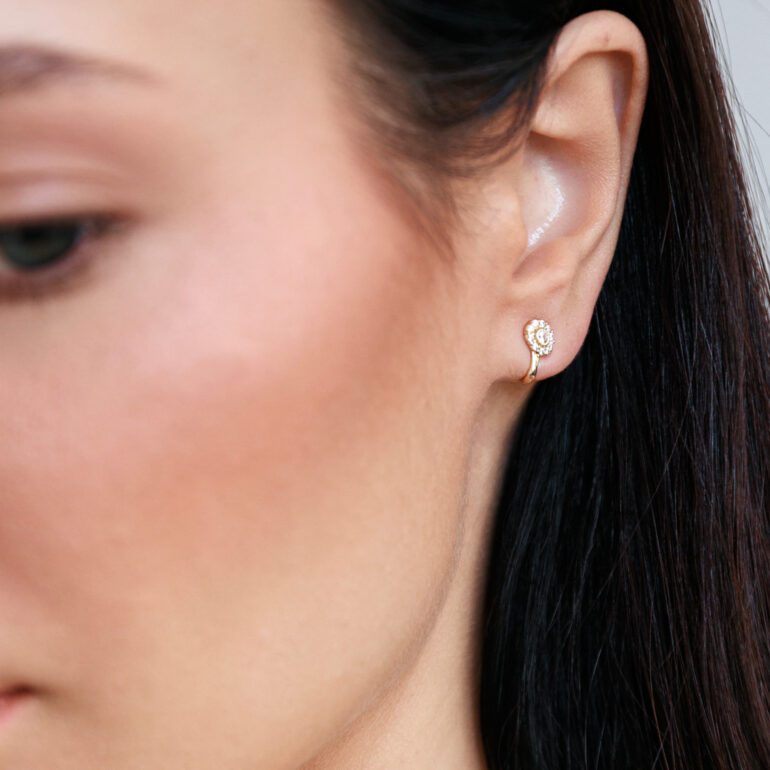 Auksiniai Auskarai Su Cirkoniais