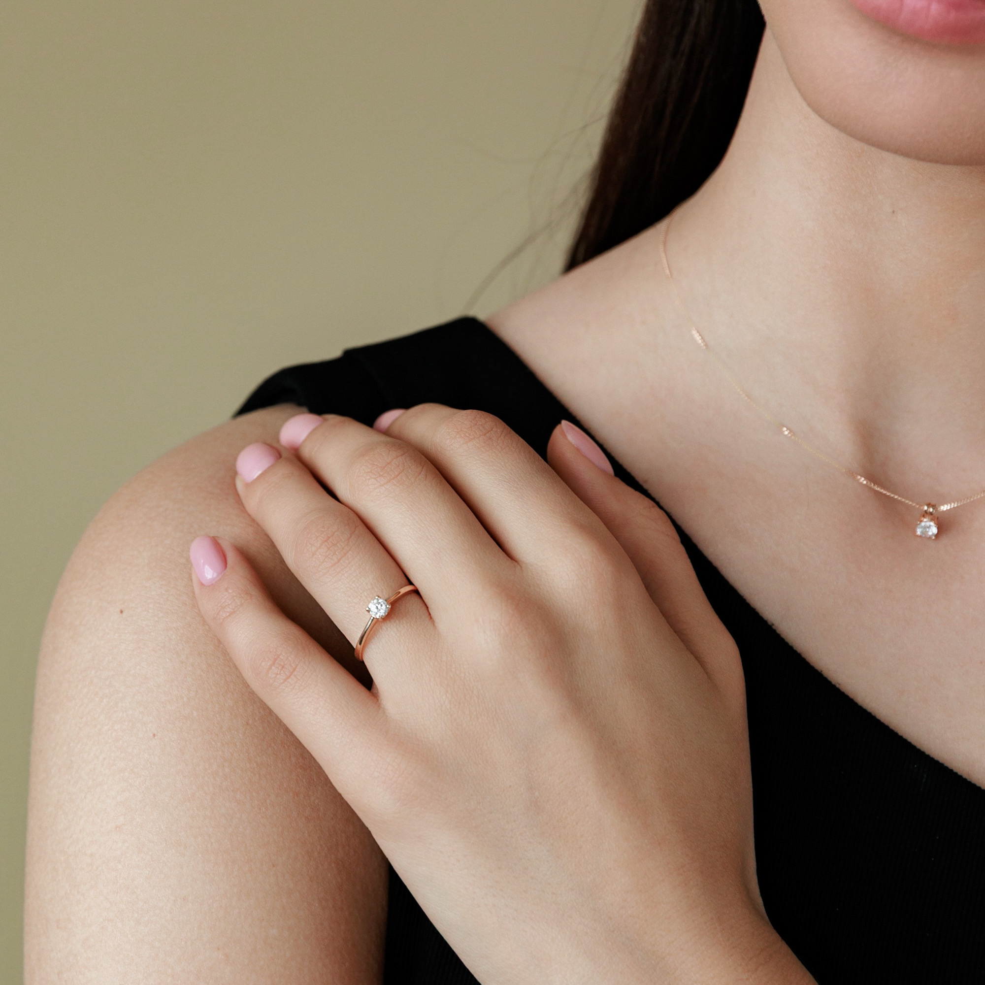 Rose Gold Ring With Cubic Zirconia