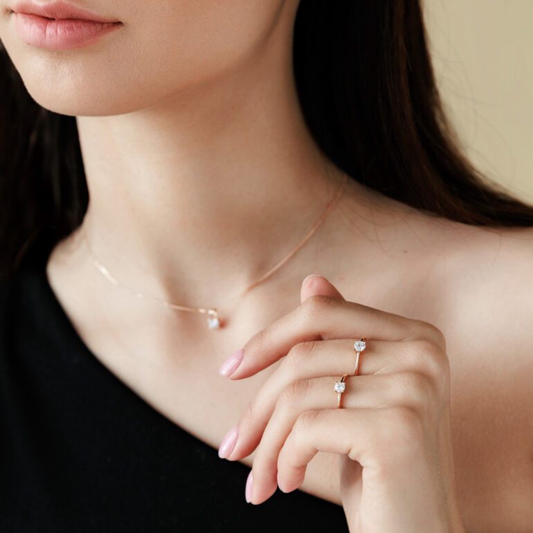 Rose Gold Ring With Cubic Zirconia