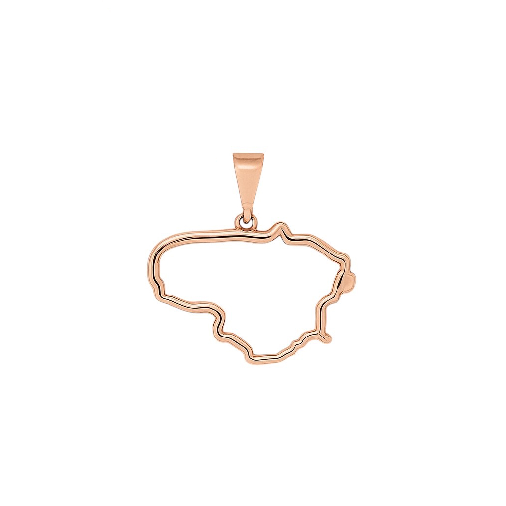 Rose gold Lithuania pendant