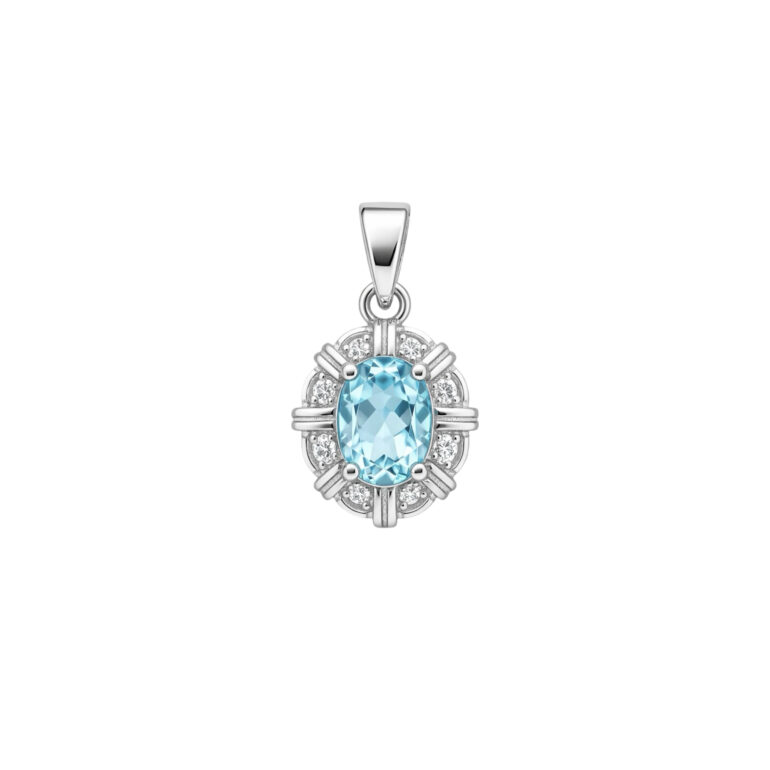 Sterling Silver Pendant With Topaz