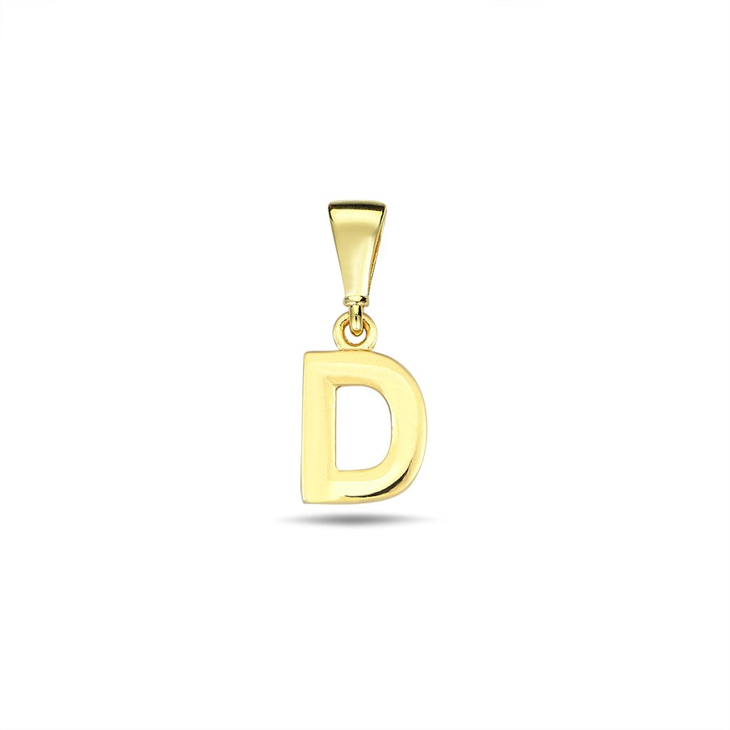 Yellow gold pendant - initial (letter) D