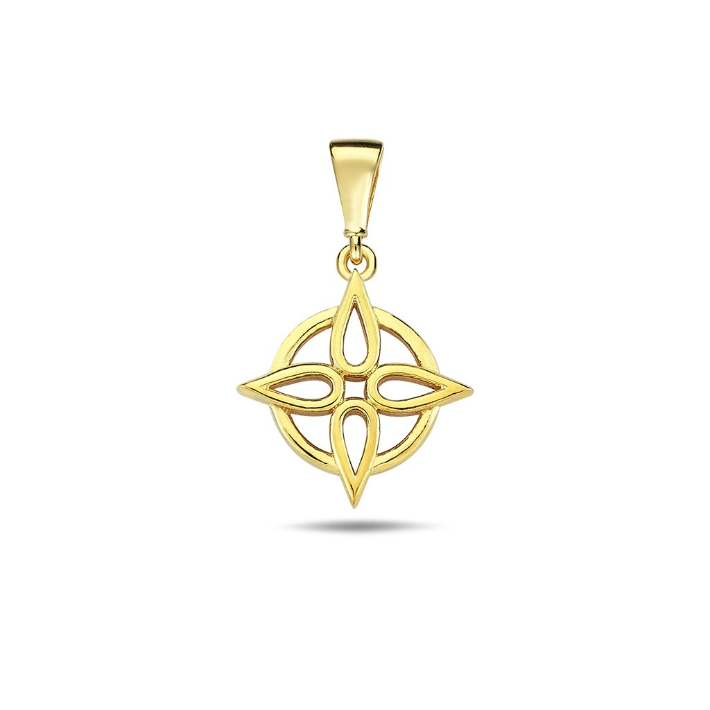 Geltono aukso pakabukas - keltų mazgas