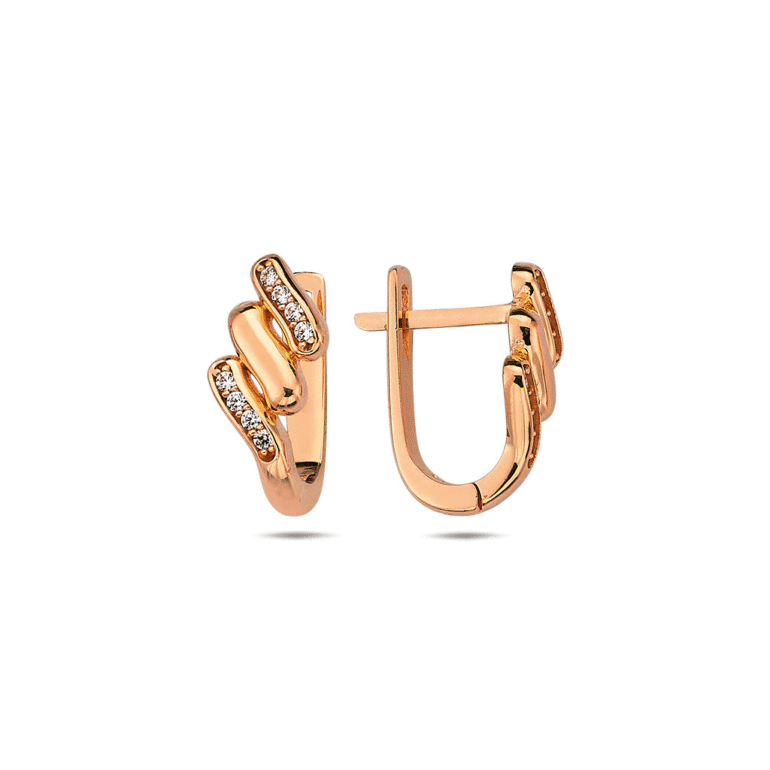 Rose gold earrings with cubic zirconia
