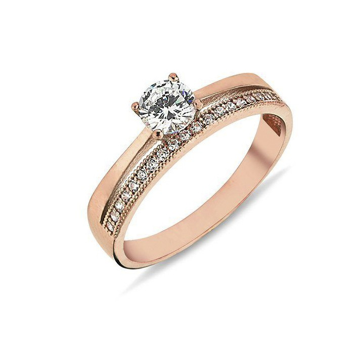 Auksinis žiedas su cirkoniais