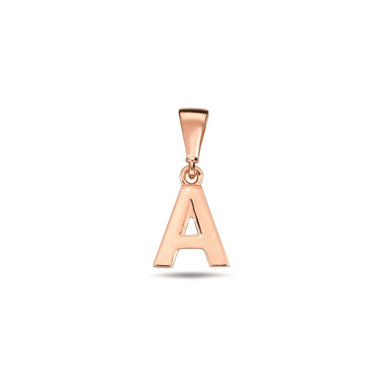 Rose gold pendant - initial (letter) A