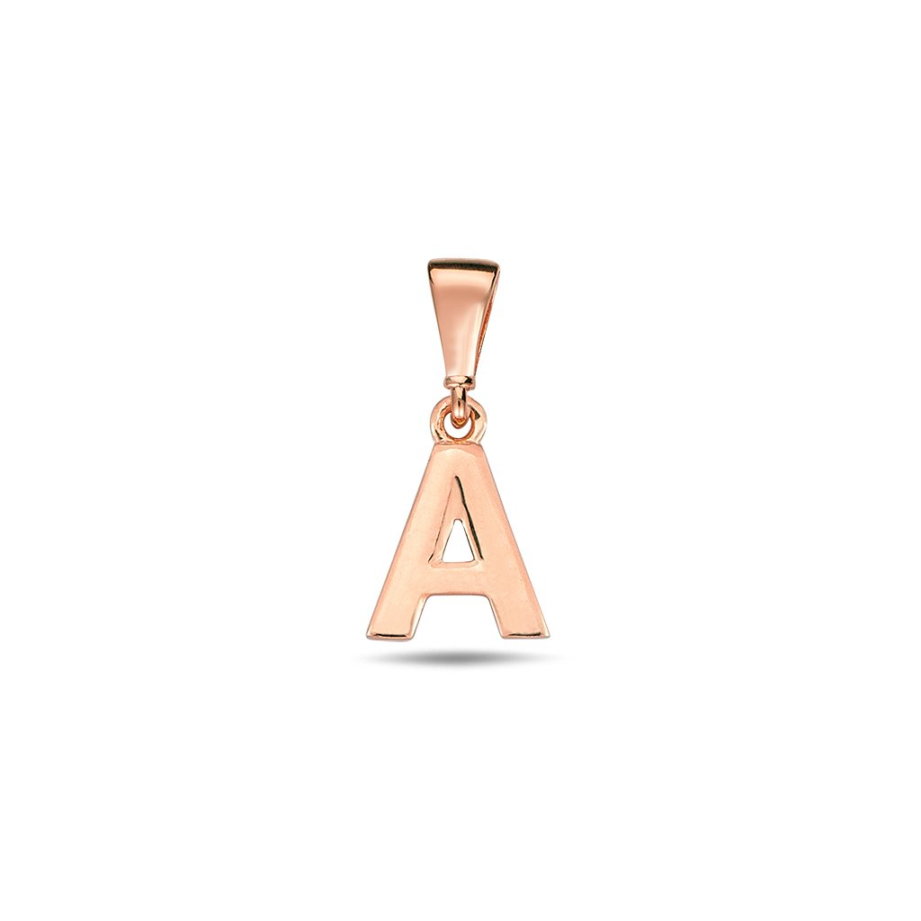 Rose gold pendant - initial (letter) A