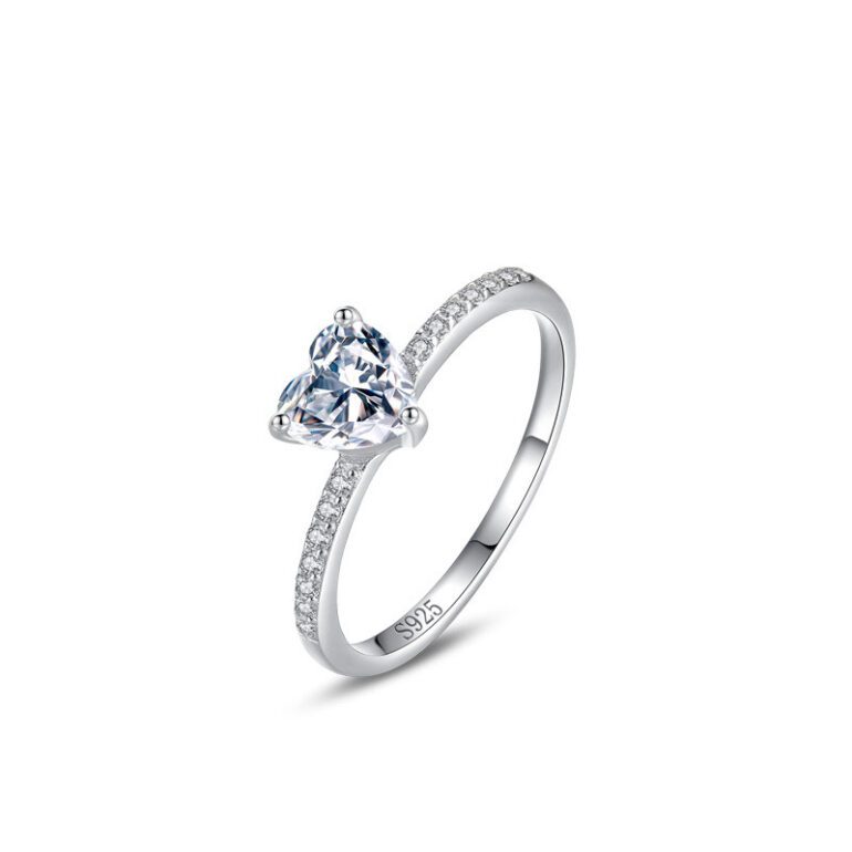 Sterling Silver Ring With Cubic Zirconia - Heart