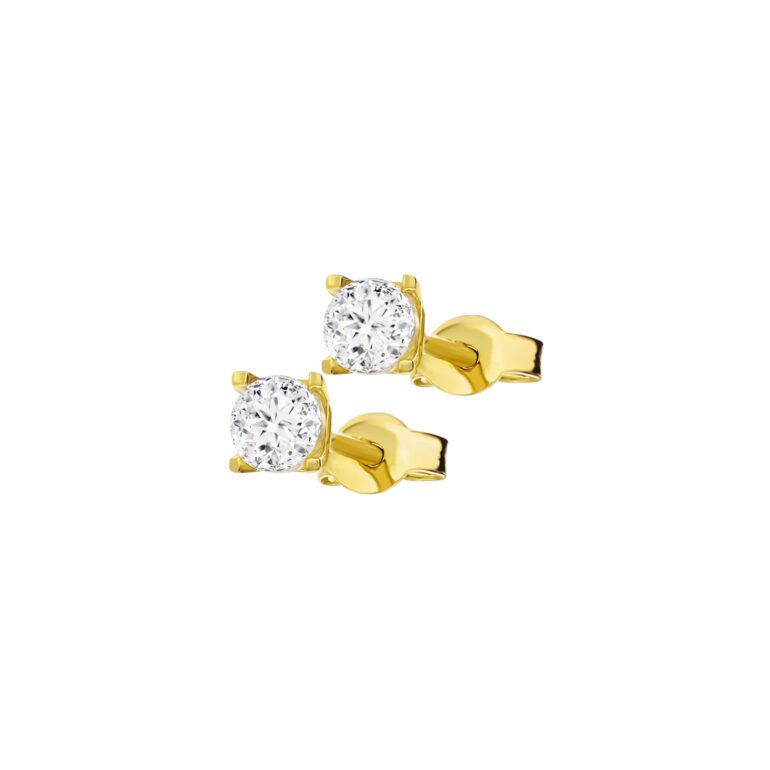 Yellow Gold Earrings With Cubic Zirconia