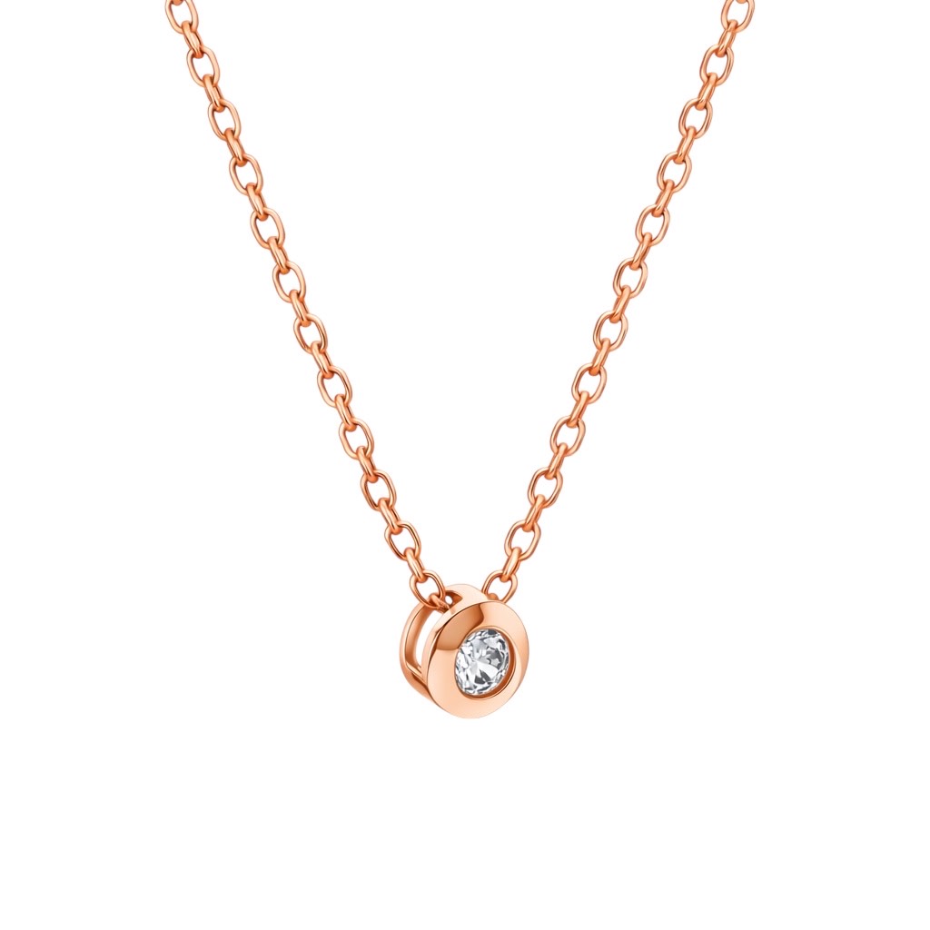Rose gold necklace with cubic zirconia