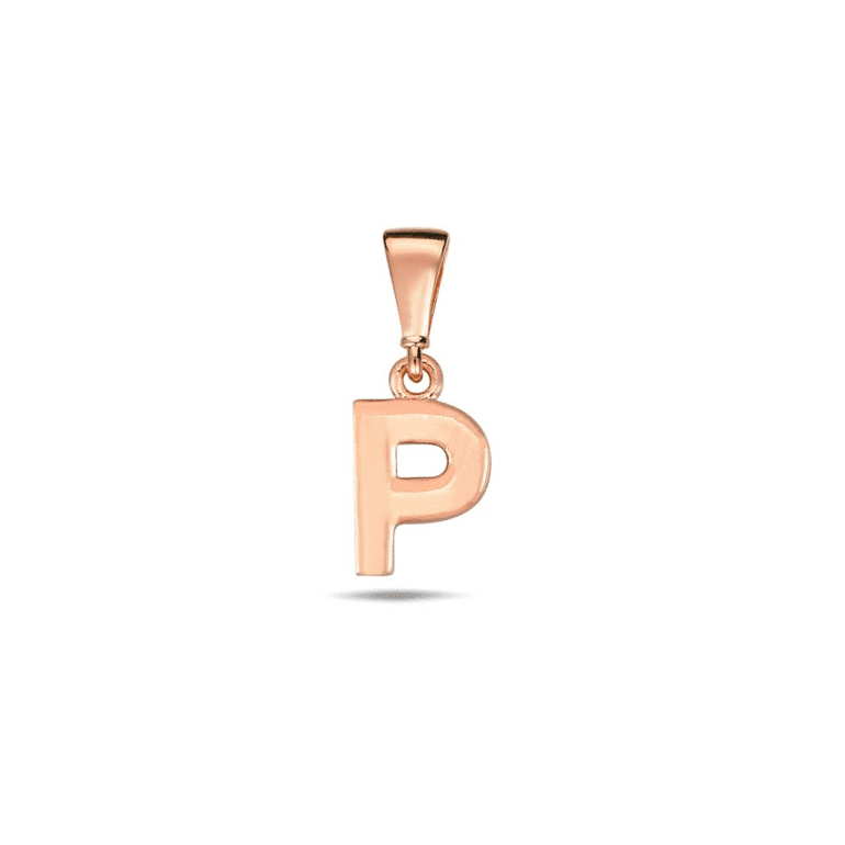 Rose gold pendant - initial (letter) P