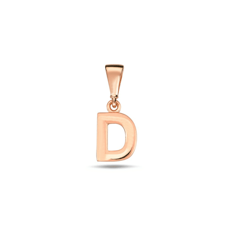 Rose gold pendant - initial (letter) D