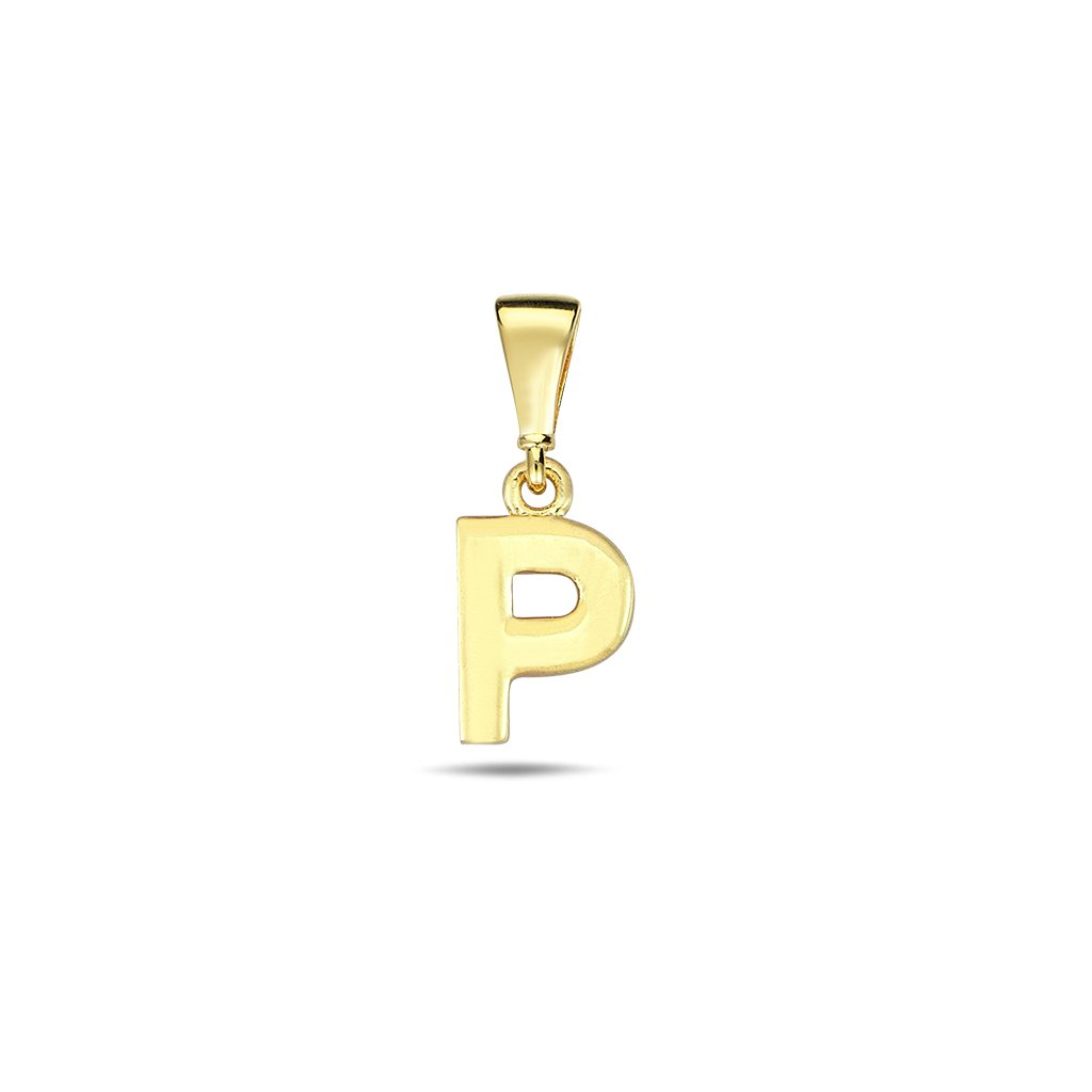 Yellow gold pendant - initial (letter) P