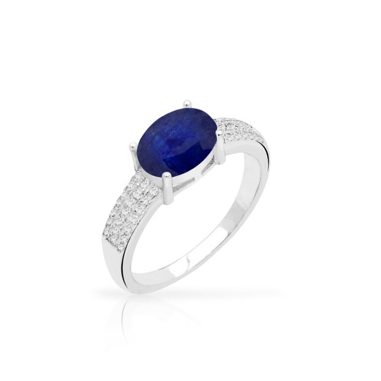 Sterling silver ring with spinel and cubic zirconia